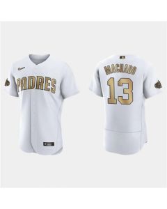 Men's San Diego Padres #13 Manny Machado 2022 All-Star White Flex Base Stitched Baseball Jersey