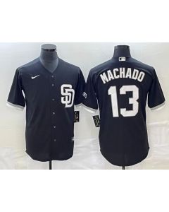 Men's San Diego Padres #13 Manny Machado Black Cool Base Stitched Baseball Jersey