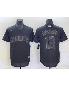 Men's San Diego Padres #13 Manny Machado Black Cool Base Stitched Jersey