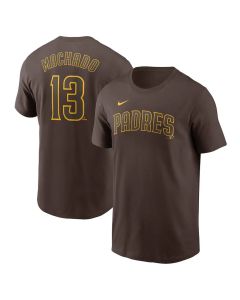 Men's San Diego Padres #13 Manny Machado Brown Fuse Name & Number T-Shirt (Brown)