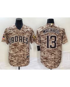 Men's San Diego Padres #13 Manny Machado Camo Cool Base Stitched Jersey