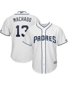 Men's San Diego Padres #13 Manny Machado White Cool Base Stitched MLB Jersey