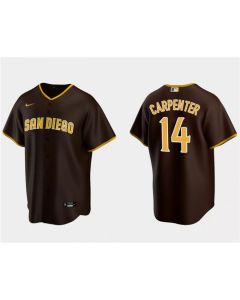 Men's San Diego Padres #14 Matt Carpenter Brown Cool Base Stitched Jersey