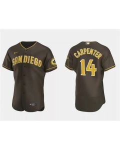 Men's San Diego Padres #14 Matt Carpenter Brown Flex Base Stitched Baseball Jersey