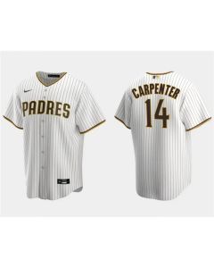 Men's San Diego Padres #14 Matt Carpenter White Cool Base Stitched Jersey