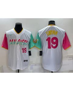 Men's San Diego Padres #19 Tony Gwynn 2022 White City Connect Cool Base Stitched Jersey