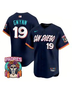 Men's San Diego Padres #19 Tony Gwynn Navy 2026 City Connect Stitched Jersey-Button Up (Navy)