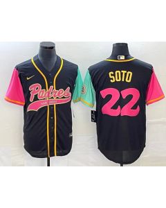 Men's San Diego Padres #22 Juan Soto Black Cool Base Stitched Baseball Jersey