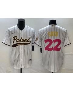 Men's San Diego Padres #22 Juan Soto White Cool Base Stitched Baseball Jersey (White)