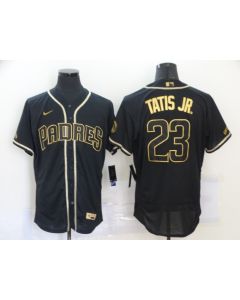 Men's San Diego Padres #23 Fernando Tatis Jr. 2020 Black Golden Flex Base Stitched MLB Jersey
