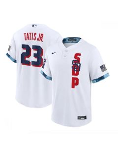 Men's San Diego Padres #23 Fernando Tatis Jr. 2021 White All-Star Cool Base Stitched MLB Jersey