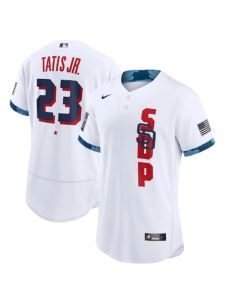 Men's San Diego Padres #23 Fernando Tatis Jr. 2021 White All-Star Flex Base Stitched MLB Jersey