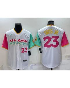 Men's San Diego Padres #23 Fernando Tatis Jr. 2022 White City Connect Cool Base Stitched Jersey (White)