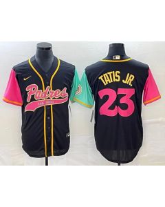 Men's San Diego Padres #23 Fernando Tatis Jr. Black Cool Base Stitched Baseball Jersey (Black)