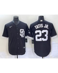 Men's San Diego Padres #23 Fernando Tatis Jr. Black Cool Base Stitched Baseball Jersey