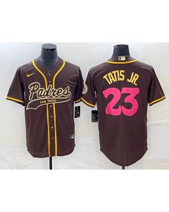 Men's San Diego Padres #23 Fernando Tatis Jr. Brown Cool Base Stitched Baseball Jersey (Brown)