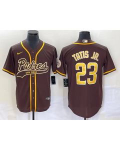 Men's San Diego Padres #23 Fernando Tatis Jr. Brown Cool Base Stitched Baseball Jersey