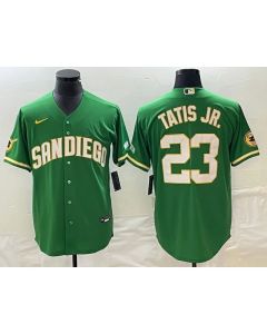 Men's San Diego Padres #23 Fernando Tatis Jr. Green Cool Base Stitched Baseball Jersey