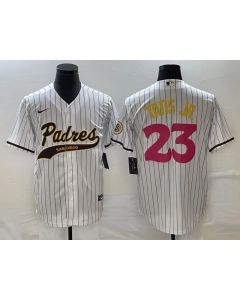 Men's San Diego Padres #23 Fernando Tatis Jr. White Cool Base Stitched Baseball Jersey (White)