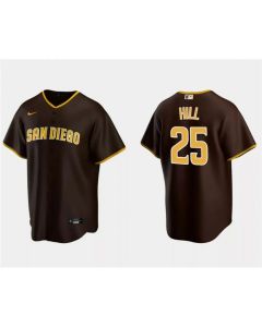 Men's San Diego Padres #25 Tim Hill Brown Cool Base Stitched Jersey