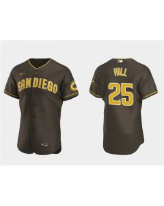 Men's San Diego Padres #25 Tim Hill Brown Flex Base Stitched Baseball Jersey