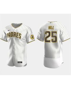Men's San Diego Padres #25 Tim Hill White Flex Base Stitched Baseball Jersey