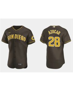 Men's San Diego Padres #28 Jose Azocar Brown Flex Base Stitched Baseball Jersey