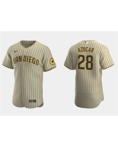 Men's San Diego Padres #28 Jose Azocar Tan Flex Base Stitched Baseball Jersey