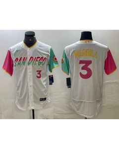 Men's San Diego Padres #3 Jackson Merrill White City Connect Flex Base Stitched Baseball Jersey