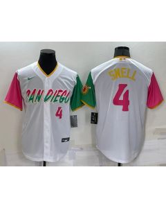 Men's San Diego Padres #4 Blake Snell 2022 White City Connect Cool Base Stitched Jersey