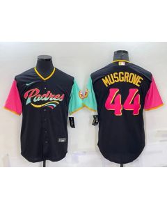 Men's San Diego Padres #44 Joe Musgrove 2022 Black City Connect Cool Base Stitched Jersey