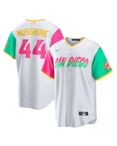 Men's San Diego Padres #44 Joe Musgrove 2022 White City Connect Cool Base Stitched Jersey