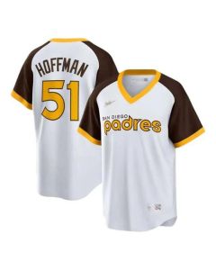 Men's San Diego Padres #51 Trevor Hoffman White Cooperstown Jersey (White)