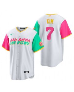 Men's San Diego Padres #7 Ha Seong Kim 2022 White City Connect Cool Base Stitched Jersey (White)