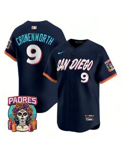 Men's San Diego Padres #9 Jake Cronenworth Navy 2026 City Connect Stitched Jersey-Button Up (Navy)