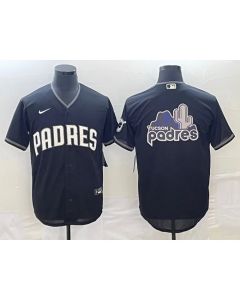 Men's San Diego Padres Black Team Big Logo Cool Base Stitched Baseball Jersey (Style 2)