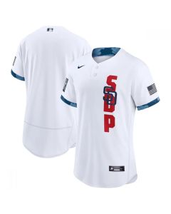 Men's San Diego Padres Blank 2021 White All-Star Flex Base Stitched MLB Jersey