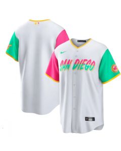 Men's San Diego Padres Blank 2022 White City Connect Cool Base Stitched Jersey