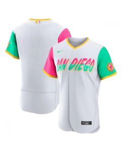 Men's San Diego Padres Blank 2022 White City Connect Flex Base Stitched Baseball Jersey
