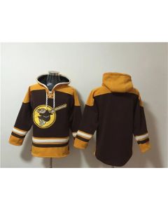 Men's San Diego Padres Blank Brown/Yellow Ageless Must-Have Lace-Up Pullover Hoodie