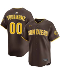 Men's San Diego Padres Brown Road Limited Custom Jersey (Brown)
