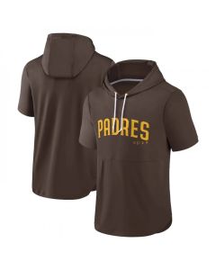Men's San Diego Padres Brown Sideline Training Hooded Performance T-Shirt