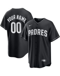 Men's San Diego Padres Custom Black Lights Out Replica Jersey (Black)