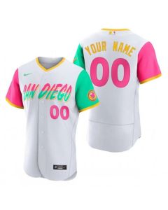 Men's San Diego Padres Customized 2022 White City Connect Flex Base Stitched Baseball Jersey