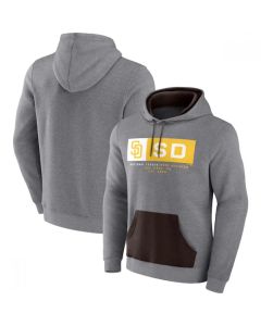 Men's San Diego Padres Heathered Gray iconic Steppin Up Fleece Pullover Hoodie