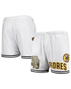Men's San Diego Padres White Team Logo Mesh Shorts