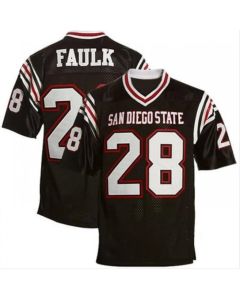 Men's San Diego State Aztecs #28 Marshall Faulk Black College Football Throwback Stitched NCAA Jersey