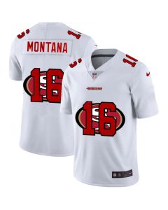 Men's San Francisco 49ers #16 Joe Montana White Shadow Logo Limited Stitched Jersey