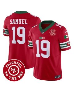 Men's San Francisco 49ers #19 Deebo Samuel Red Mexico Faithful To The Bay Patch Vapor F.U.S.E. Limited Jersey (Red)