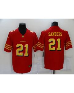 Men's San Francisco 49ers #21 Deion Sanders Red Gold Vapor Untouchable Limited Stitched Jersey